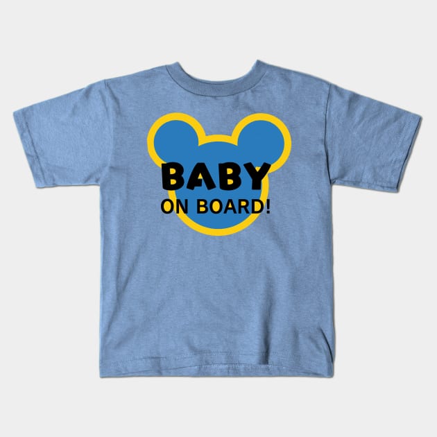 Cute Baby Boy On Board! Kids T-Shirt by A4AYN